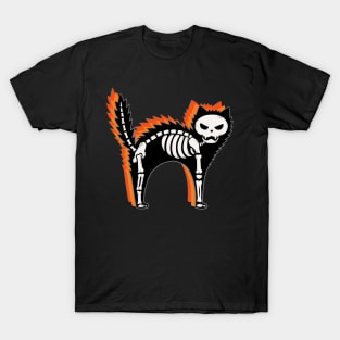 Scary Cat Skeleton T-Shirt